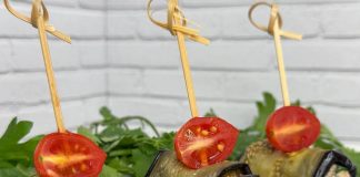 Рулетики из баклажанов по-грузински
